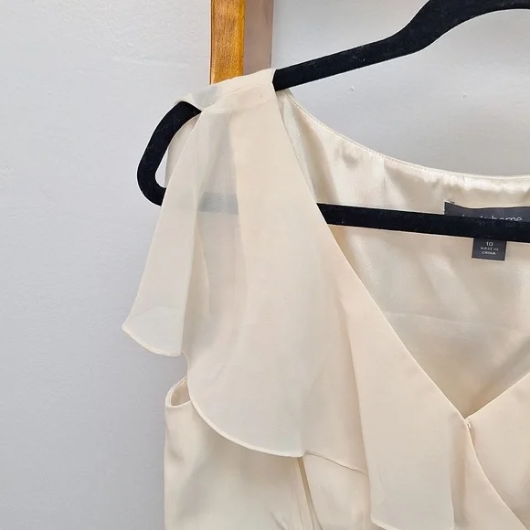 Liz Claiborne Tulip Dress Off White and Navy Blue Size 10 - Picture 4 of 16